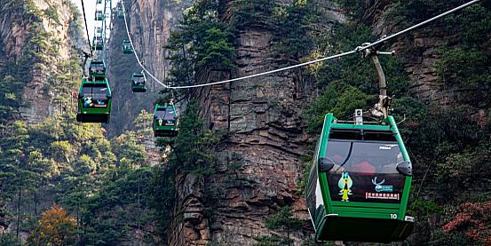 La cable car dello Zhangjiajie Forest National Park