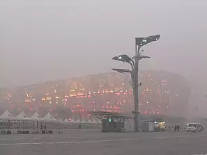 inquinamento a pechino di parco olimpico, gennaio 2013