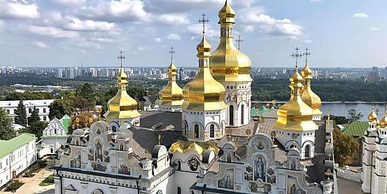 Il Pečers'ka Lavra di Kiev visto dal campanile