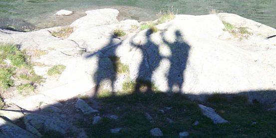 ombre di escursionisti