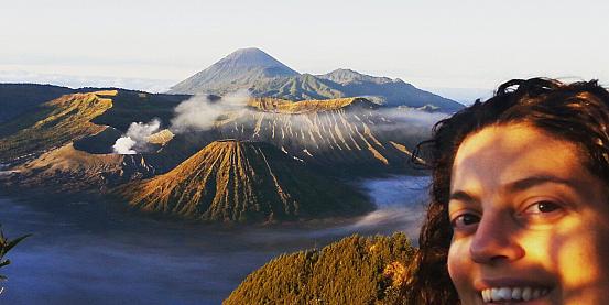 Selfie in viaggio - Vulcano Bromo nell'isola di Java