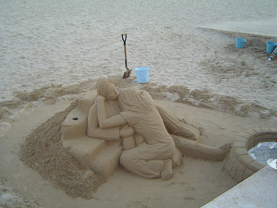 scultura di sabbia a sitges