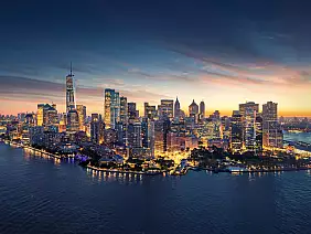 new,york,city,panorama,skyline,at,sunrise.,manhattan,office,buildings