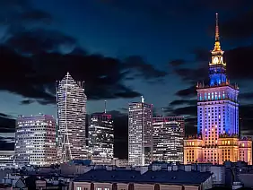 warsaw,,support,ukraine,,warsaw,city,center,panorama,by,night,,business