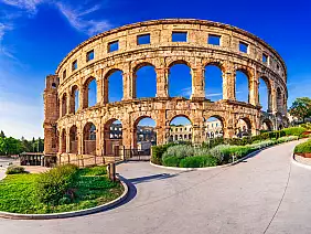 pula, croatia. ancient roman arena of pola, istria
