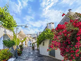 trulli houses in alberobello city, apulia, italy.