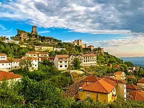 kruja castle in a beautiful summer day, albania