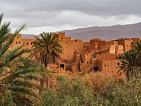 landscape of the thousand kasbahs valley, morocco in africa