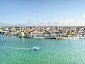 aerial panorama of brindisi in the afternoon, puglia, italy