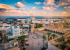 turistipercaso Beautiful,Sunset,In,Sousse,,Tunisia.,Cityscape,With,The,View,On