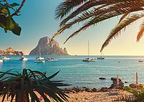 turistipercaso Famous,,Empty,And,Beautiful,Cala,D'hort,Beach,,In,Summer,Very