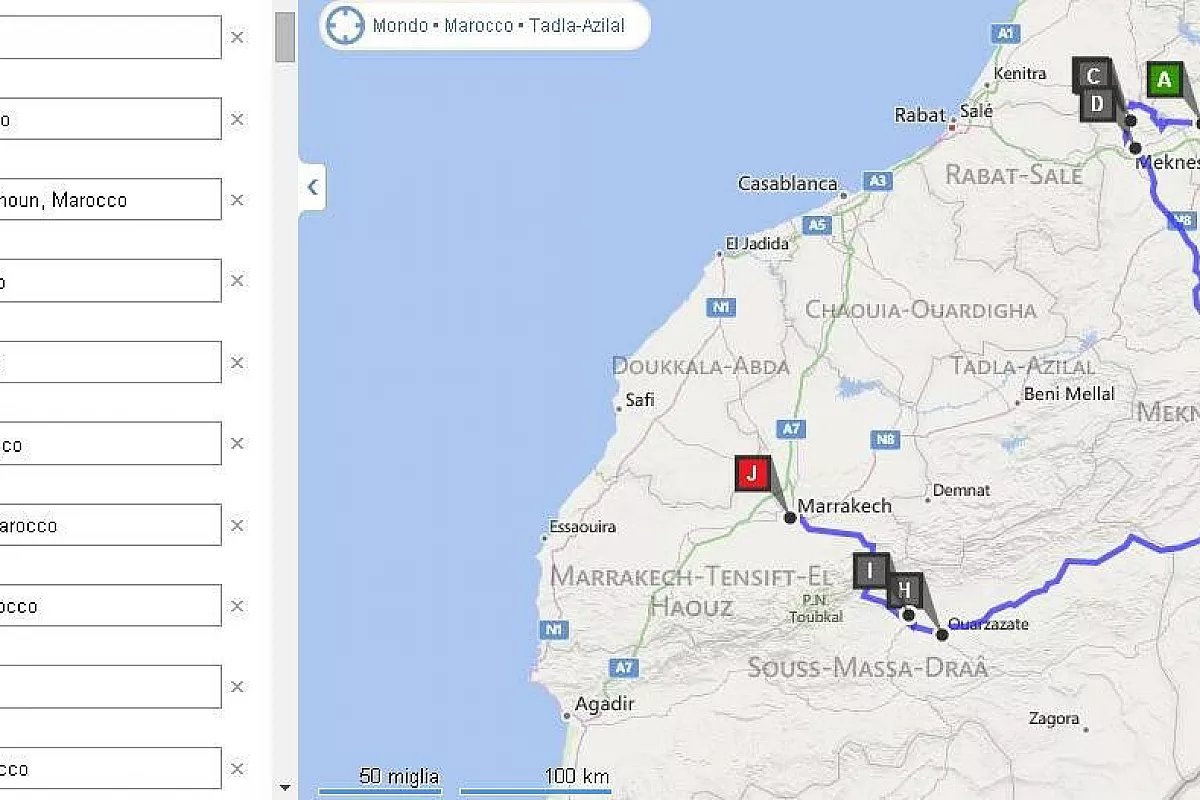 Mappa del Tour