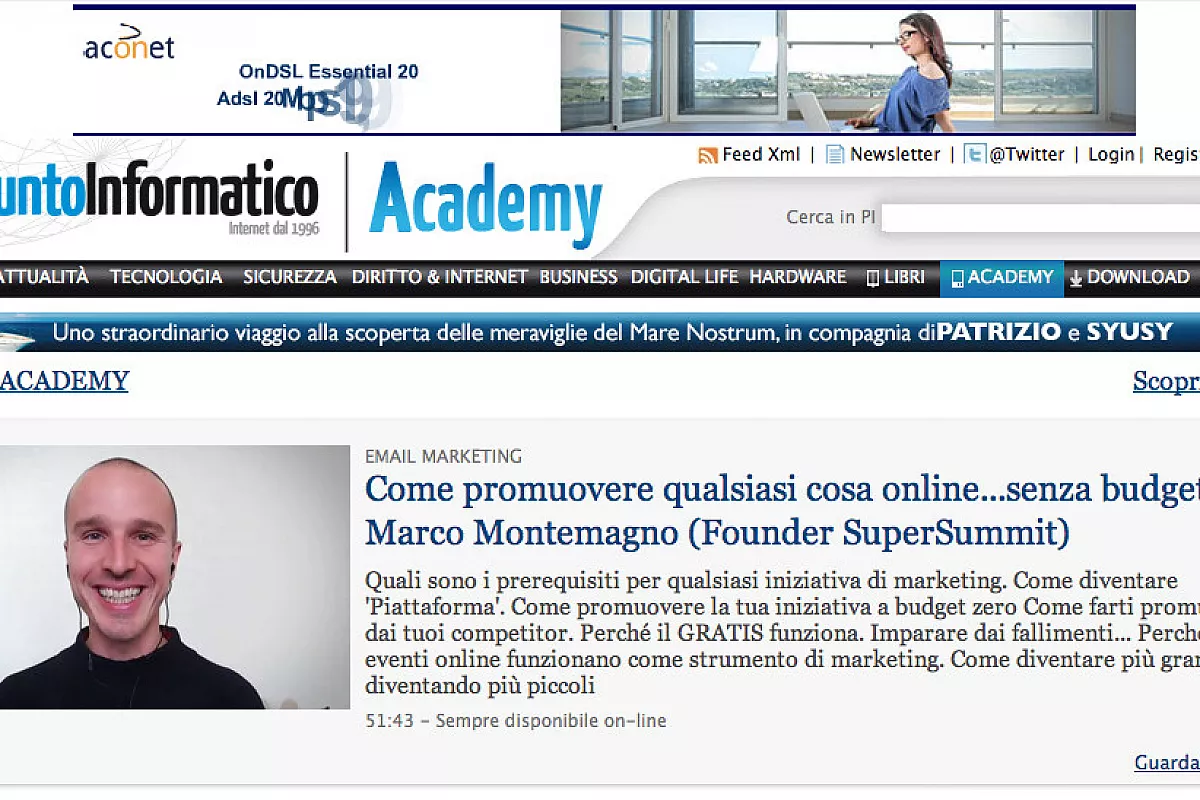 Con PI Academy Punto Informatico apre agli eventi formativi online