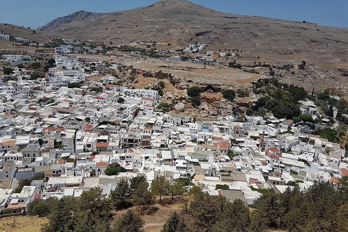Vista di Lindos dall'Acropoli
