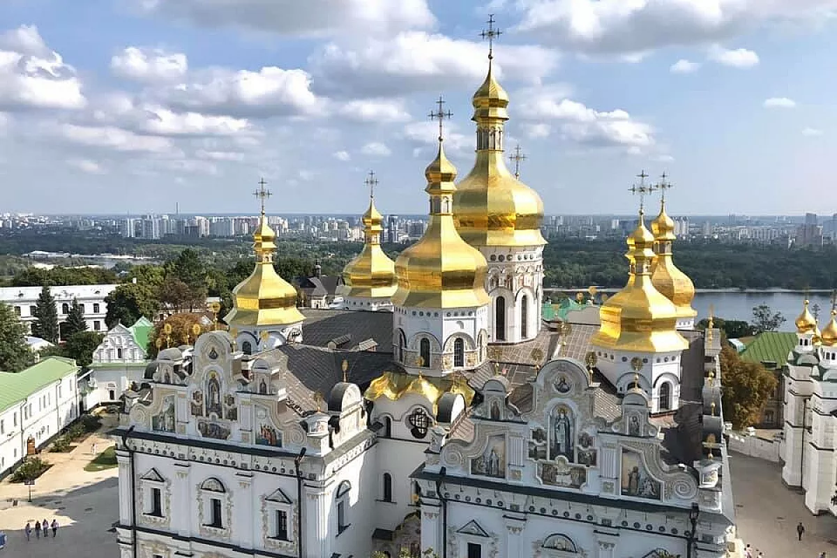 Il Pečers'ka Lavra di Kiev visto dal campanile