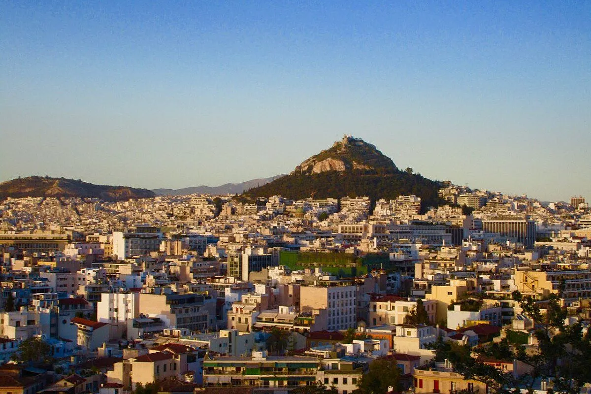 Panorami dall'Acropoli sul colle di Licabetto, Atene