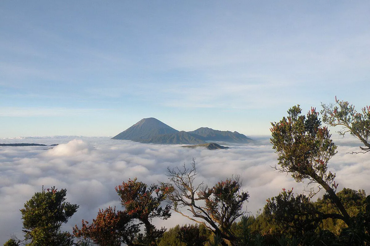 Lo splendido panorama del parco del Bromo Tengger Semeru visto all'alba