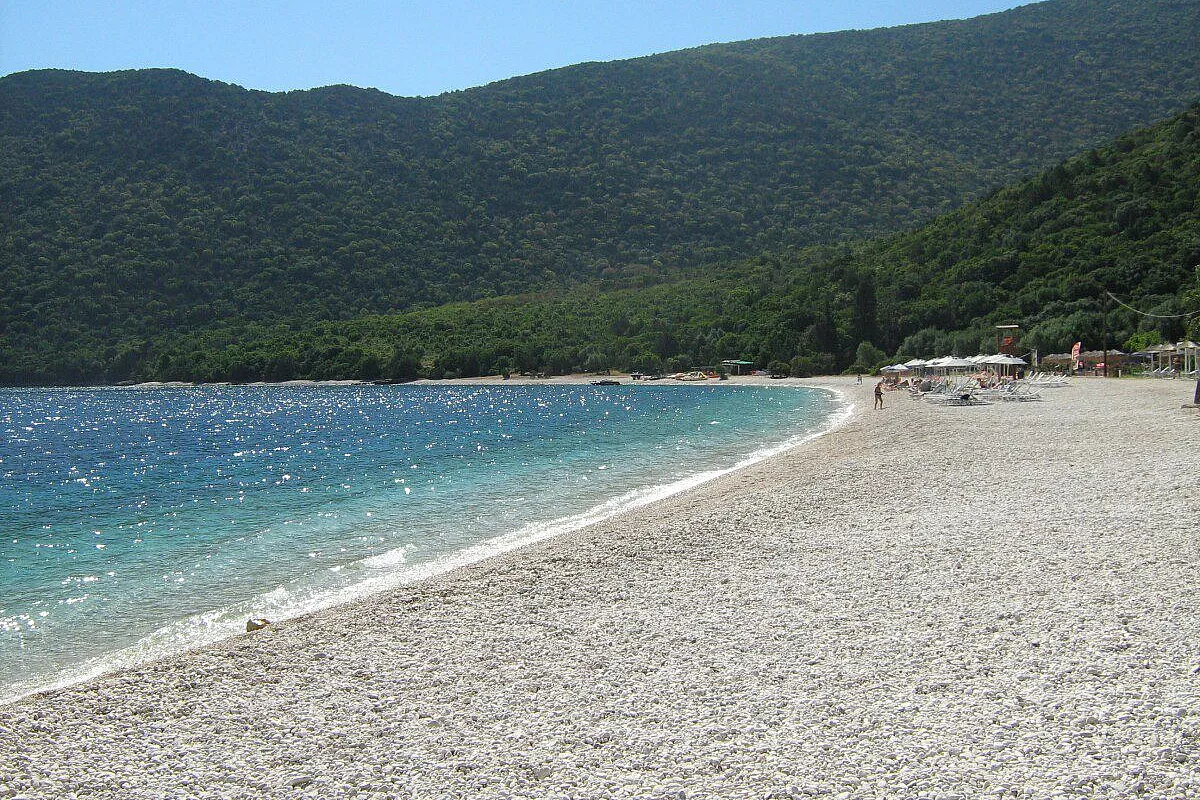 Cefalonia, la spiaggia di Antisamos, bandiera blu