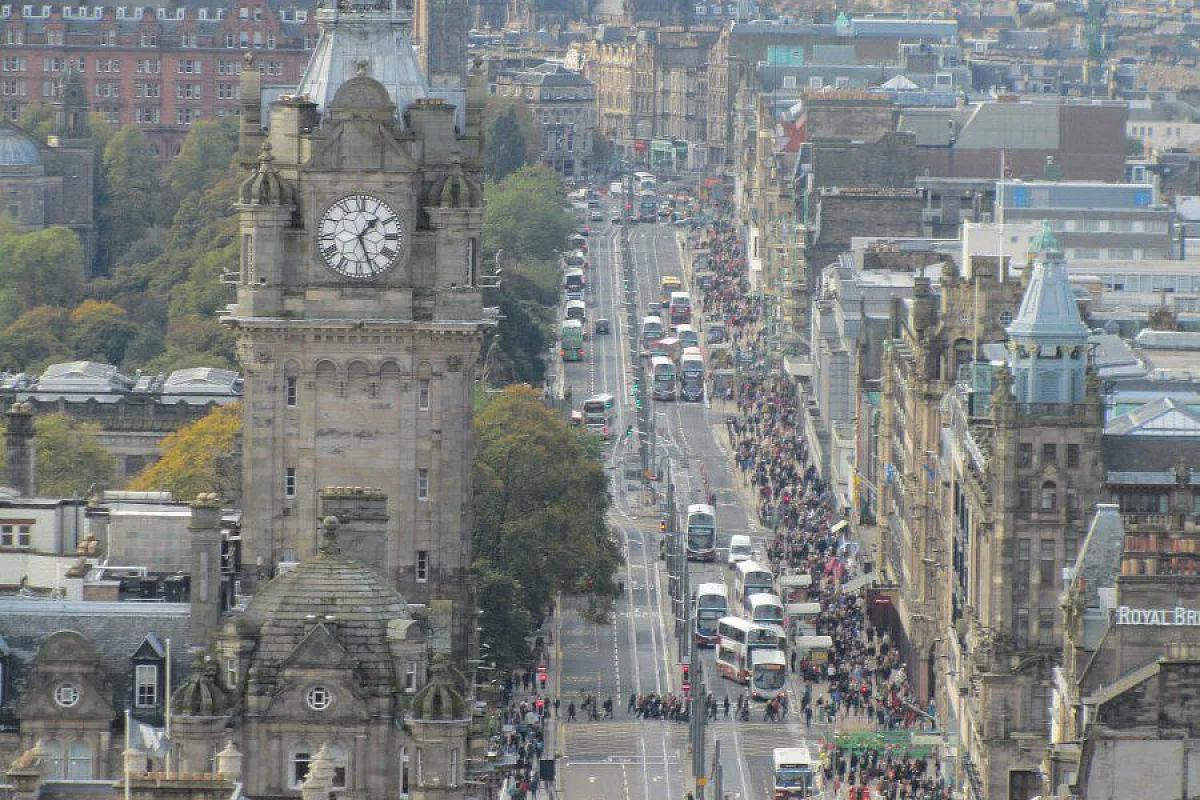 Princes Street, vista dal Nelson Monument