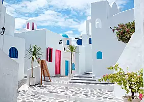 turistipercaso Travel,Mediterranean,Aegean,Of,Traditional,Cycladic,Santorini,White,Houses
