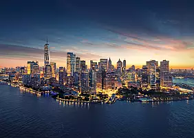 turistipercaso New,York,City,Panorama,Skyline,At,Sunrise.,Manhattan,Office,Buildings