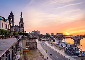 turistipercaso Dresda, tramonto