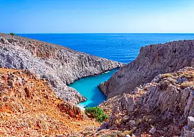 turistipercaso Seitan limania or Agiou Stefanou, the heavenly beach with turquoise water.Chania,...