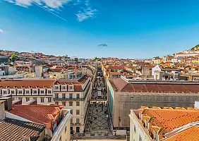 turistipercaso Lisbon Portugal aerial view city skyline at Augusta street