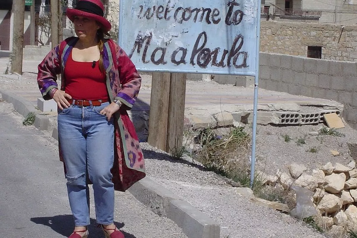 Syusy Blady durante il suo viaggio in Siria