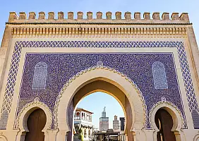 turistipercaso Blue Gate, Bab Bou Jeloud in Fez City, Morocco