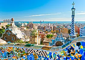 turistipercaso Park Guell in Barcelona, Spain.