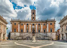 turistipercaso Piazza del Campidoglio on the Capitoline Hill, City Hall of Rome, Italy