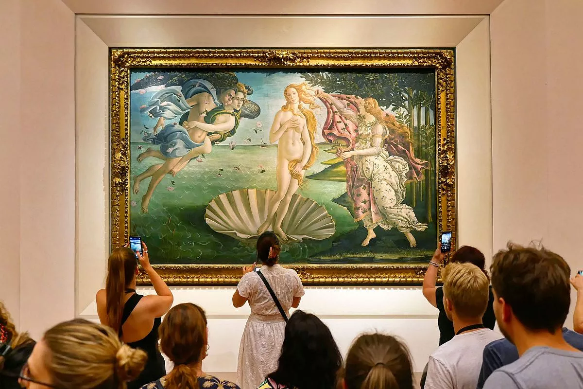 Il quadro della Nascita di Venere, di Botticelli, alla Galleria degli Uffizi