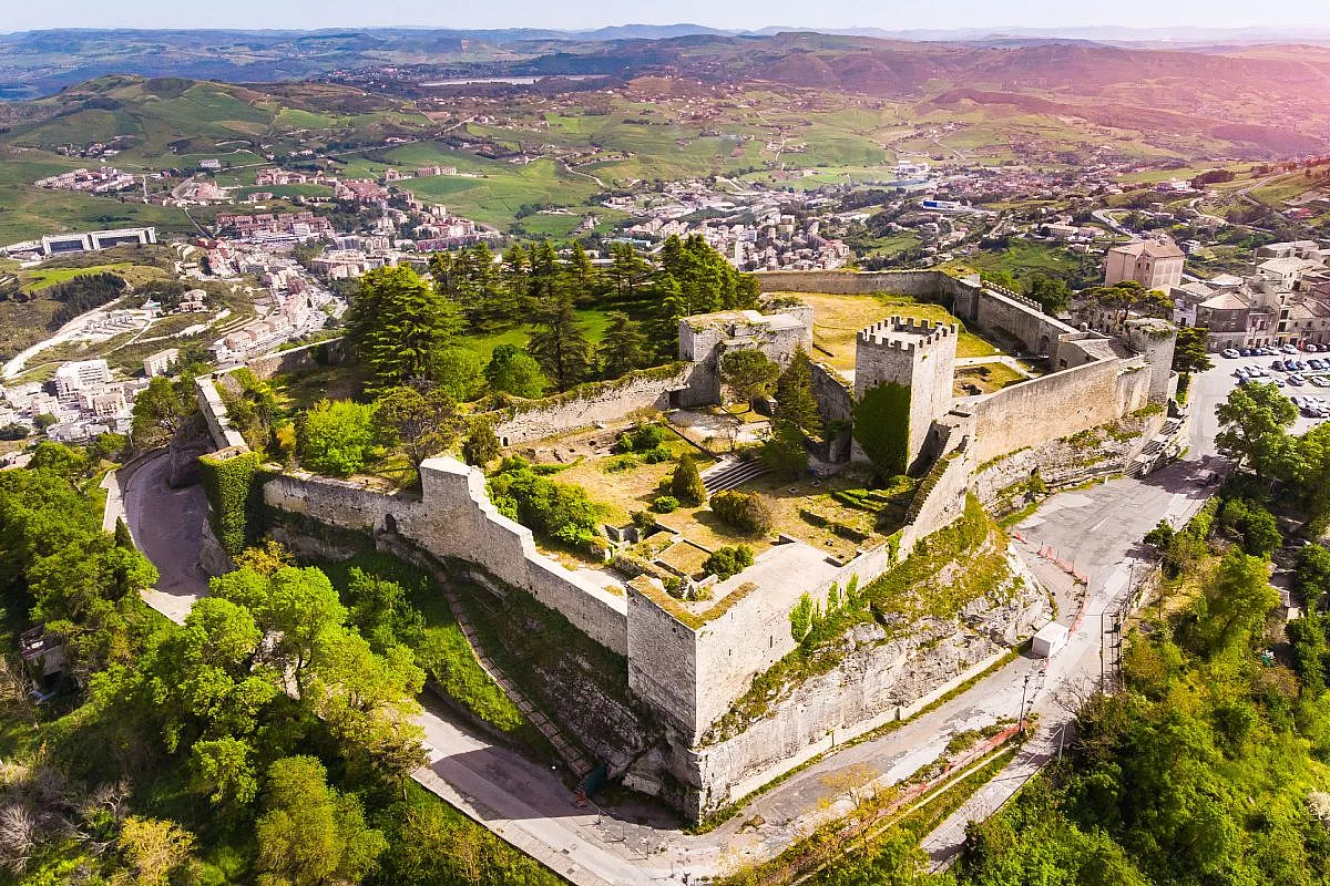 Castello di Lombardia di Enna, dall'alto