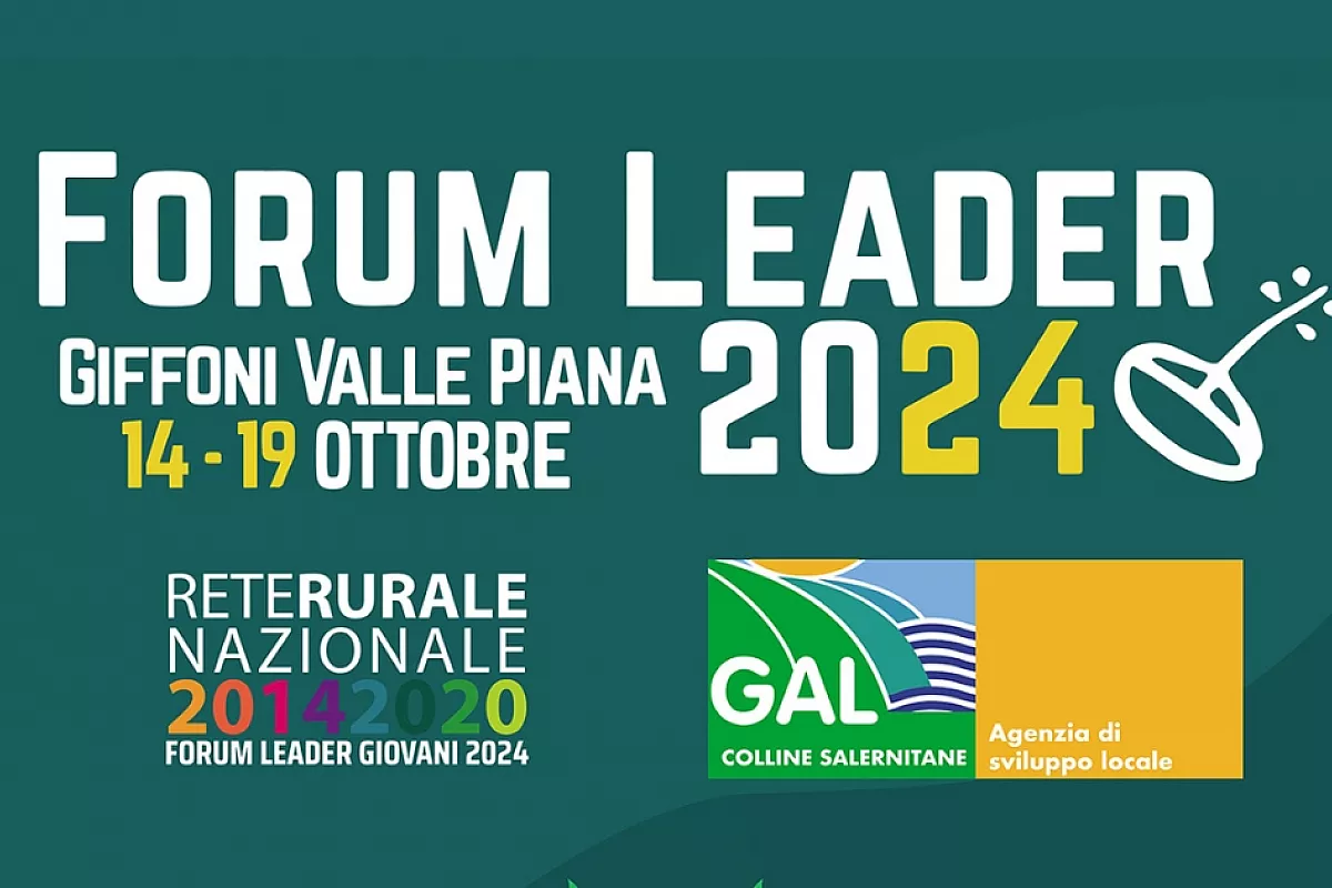Il 26 Luglio, a Giffoni Valle Piana, il GAL Colline Salernitane presenta l’edizione 2024 di Forum Leader e Forum Leader Giovani
