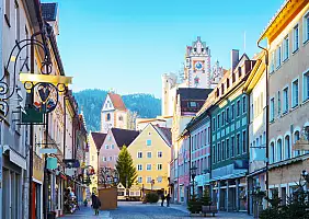 turistipercaso Old part of the city of Fussen in beautiful sunny morning after New Year's Eve, ...
