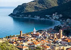 turistipercaso View of sea village of Noli, Savona, Italy