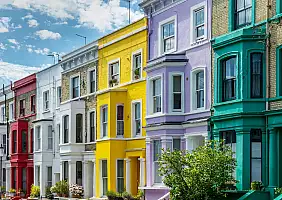 turistipercaso Colorful houses in Notting Hill, London, UK